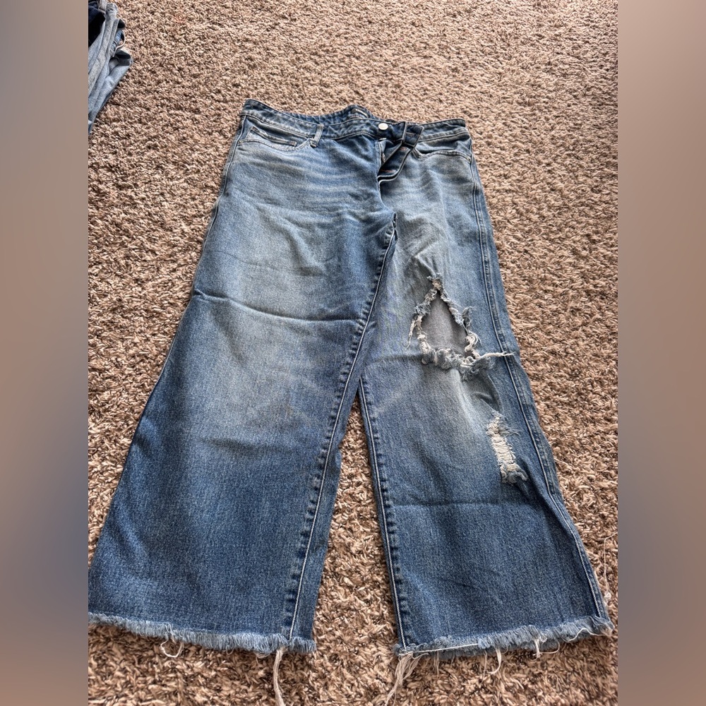 Express Light Blue Distressed Boyfriend Jeans
